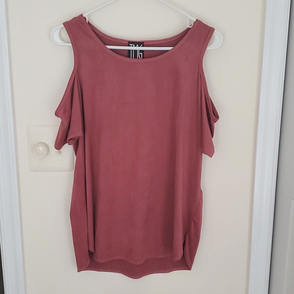 Soft open shoulder top